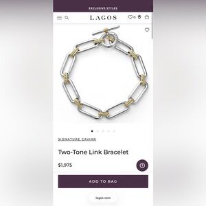 LAGOS Silver and 18k Gold Link Bracelet